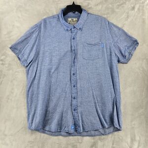 King Ranch Mens XL‎ Blue Short Sleeve Button Up Rayon